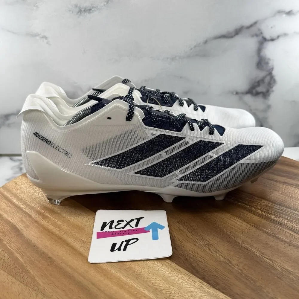 adidas Adizero Electric Football Cleats White nby Navy Blue NEW MULTIPLE SIZES